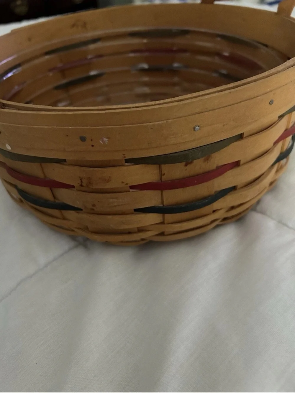 Longaberger Heartland Darning Basket w Handles 10 in